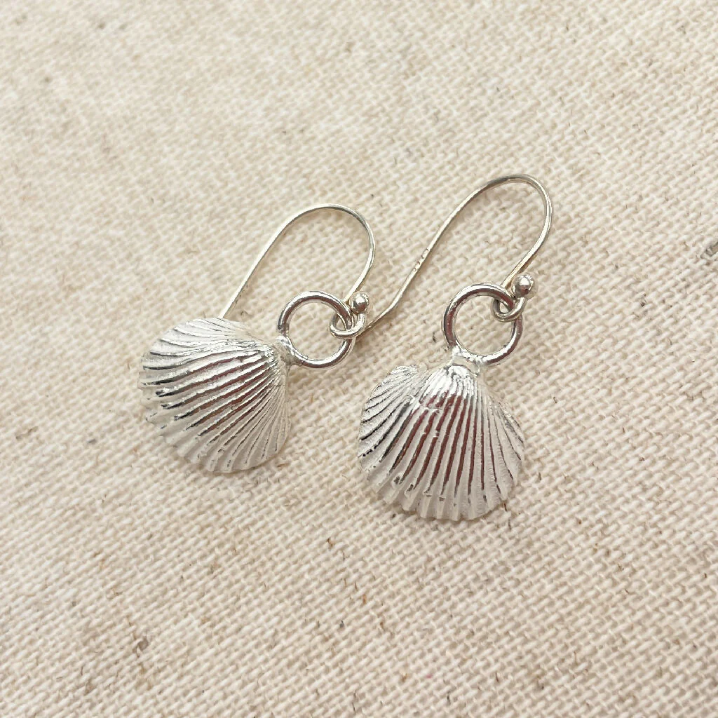 Cockle Shell Sterling Silver Earrings - Image 2