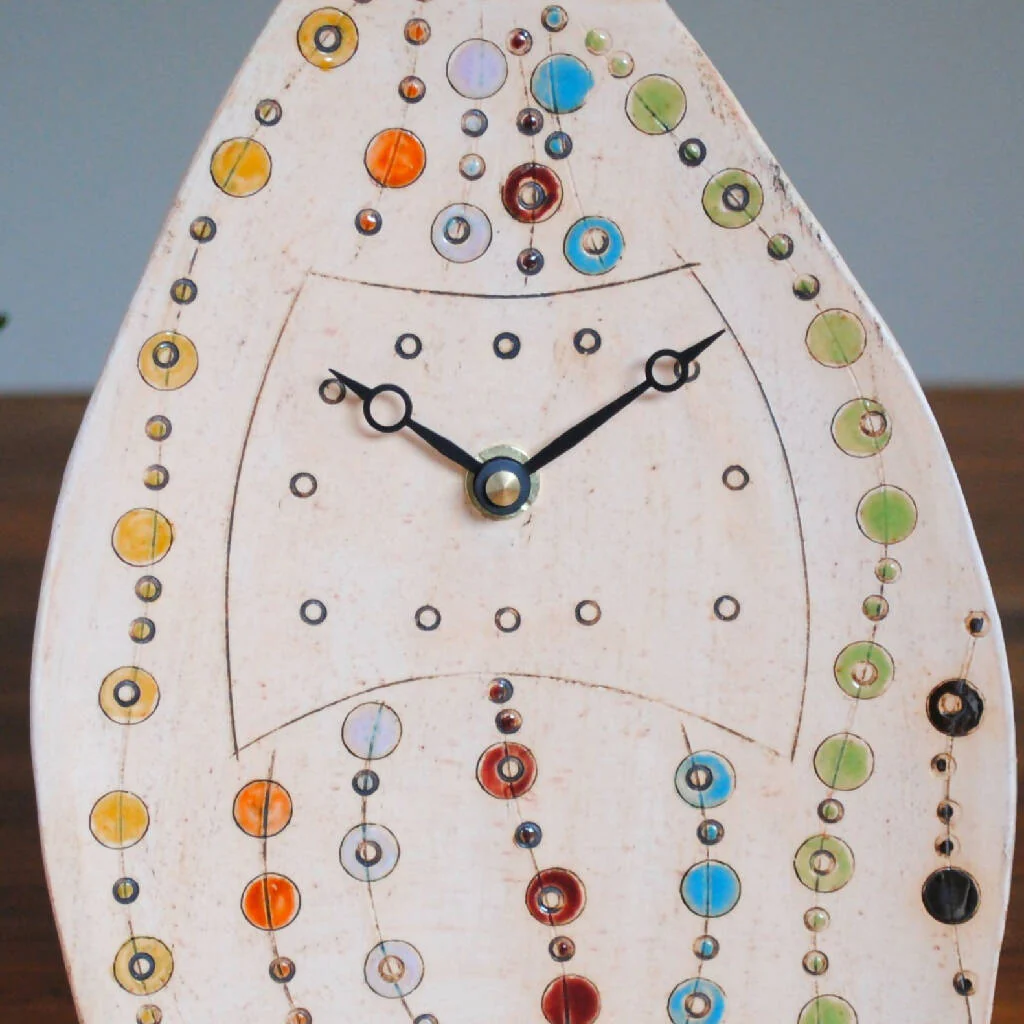 Large Mantel Clock with Colourful Beads - Image 5