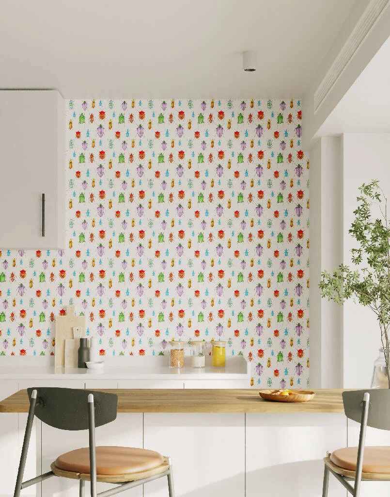 Colourful Beetle Designer Wallpaper - Image 2
