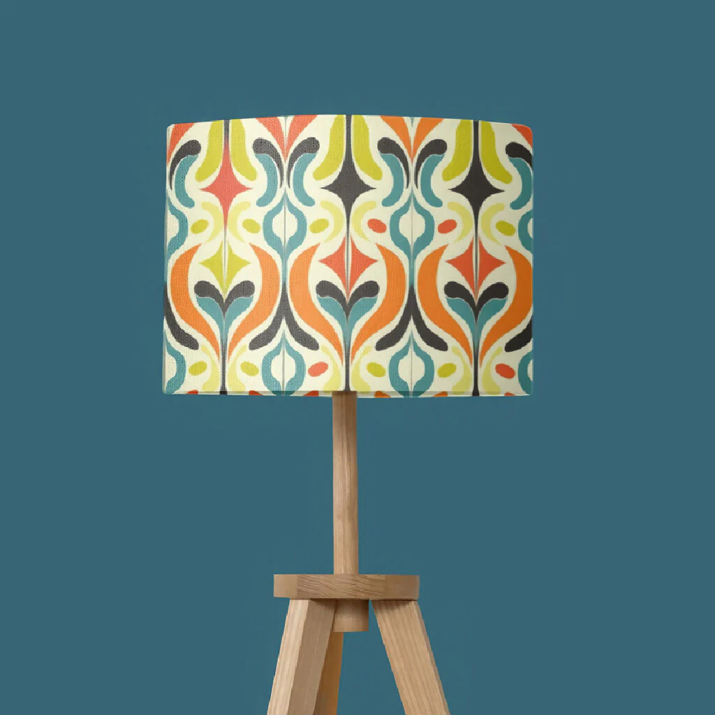 Colourful Retro Style Print Lampshade - Image 3