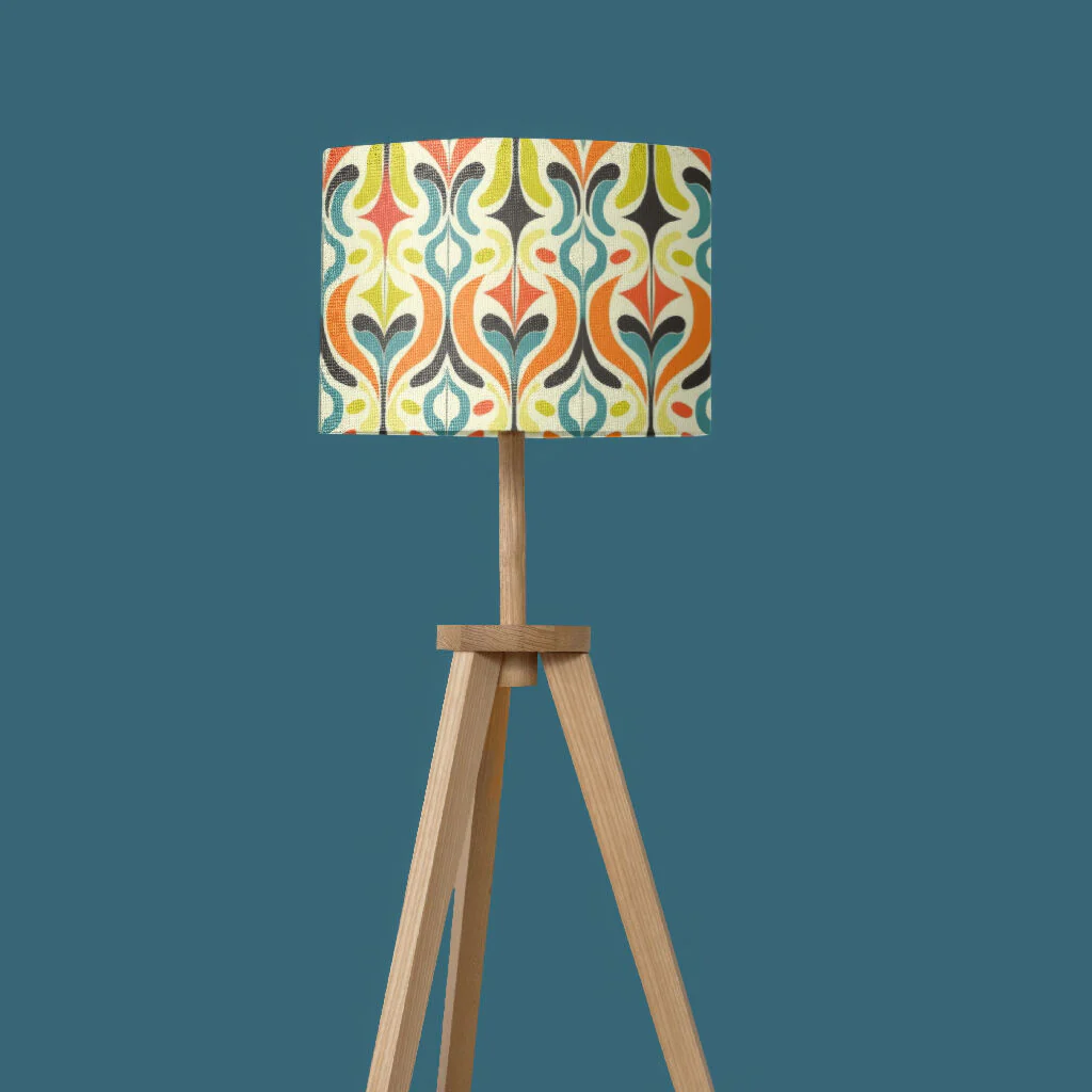 Colourful Retro Style Print Lampshade - Image 5