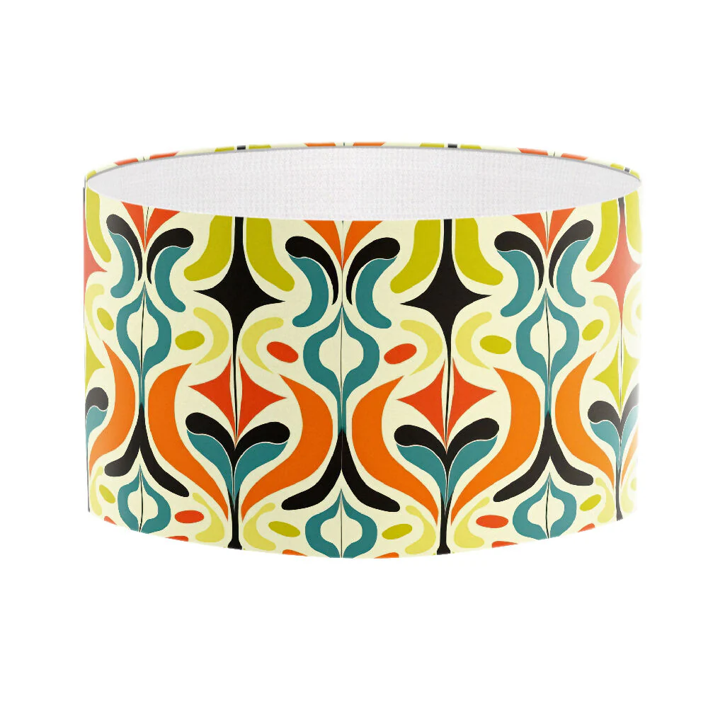 Colourful Retro Style Print Lampshade - Image 6