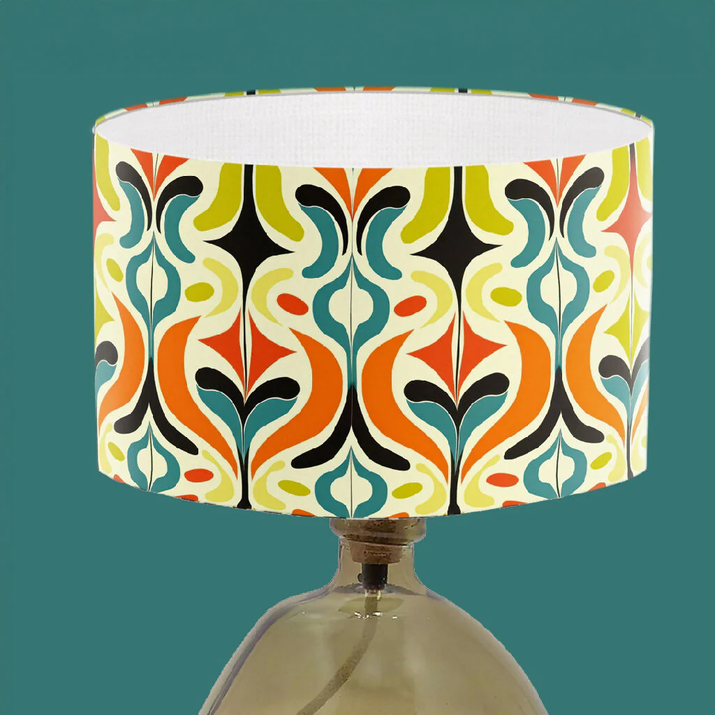 Colourful Retro Style Print Lampshade - Image 7