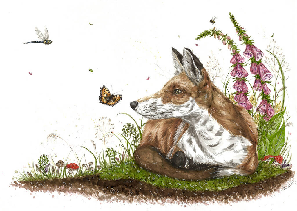 Fox in Foxgloves 'Flynn' Limited Edition Print - Image 3