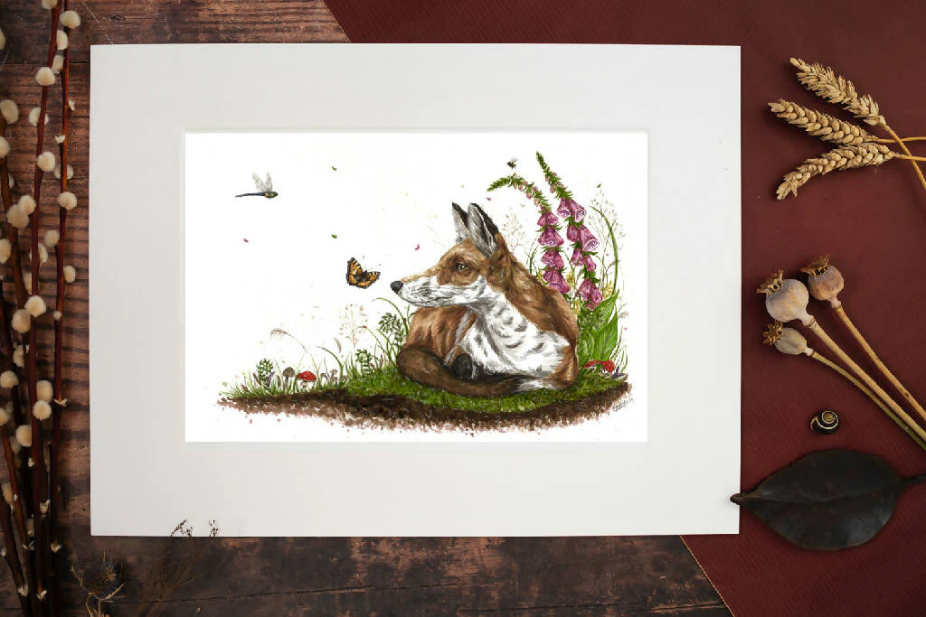 Fox in Foxgloves 'Flynn' Limited Edition Print - Image 4