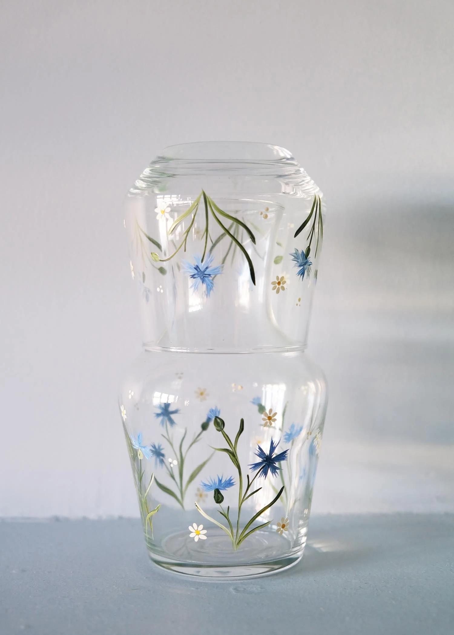 Cornflower & daisy carafe & glass set - Image 6