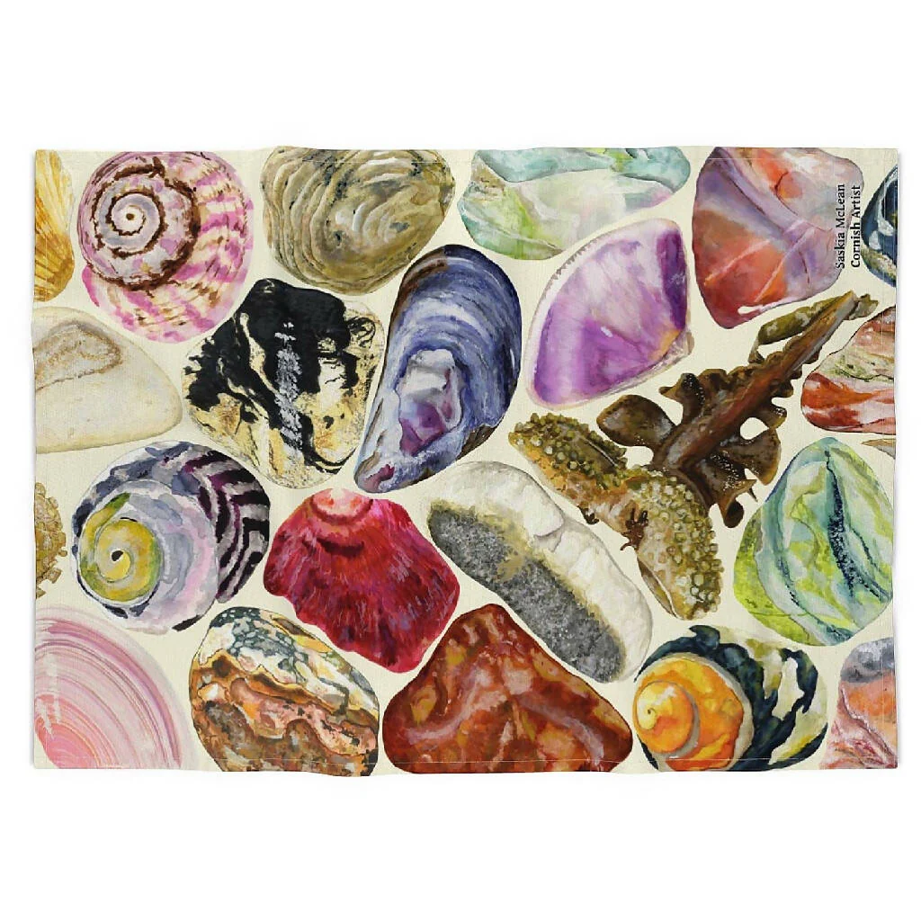 Cornish Beach Finds Shell Tea Towel - Image 2