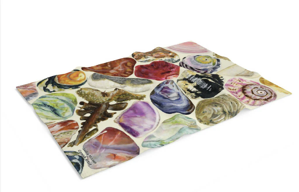 Cornish Beach Finds Shell Tea Towel - Image 4