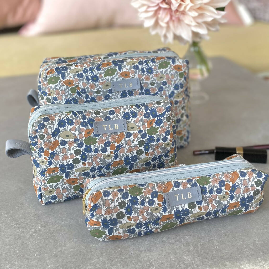 Cosmetic Bag with Personalised Leather Detail - Image 6