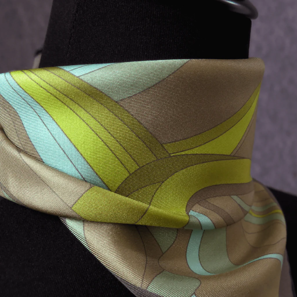 Hand Rolled Silk Scarf | Pure Silk Twill | Cosmic Stream - Image 10