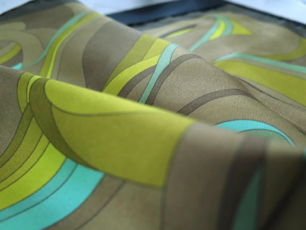 Hand Rolled Silk Scarf | Pure Silk Twill | Cosmic Stream - Image 2