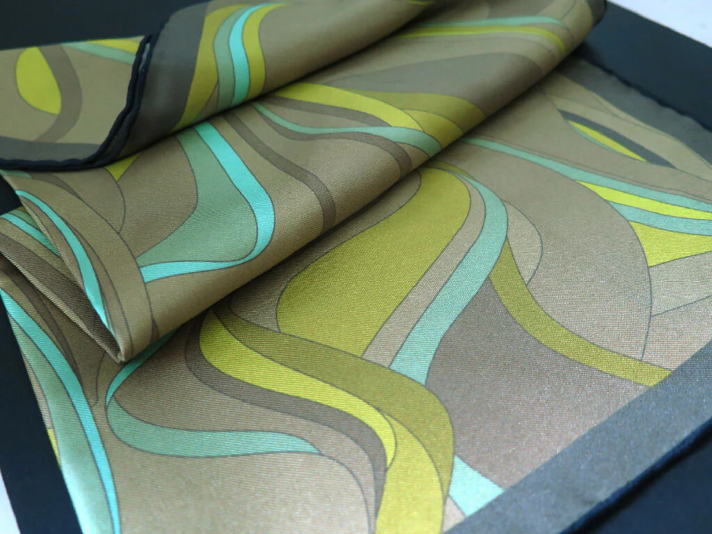 Hand Rolled Silk Scarf | Pure Silk Twill | Cosmic Stream - Image 3