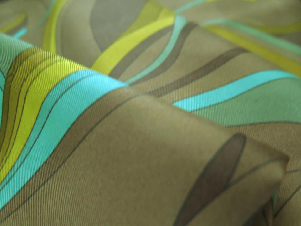 Hand Rolled Silk Scarf | Pure Silk Twill | Cosmic Stream - Image 4