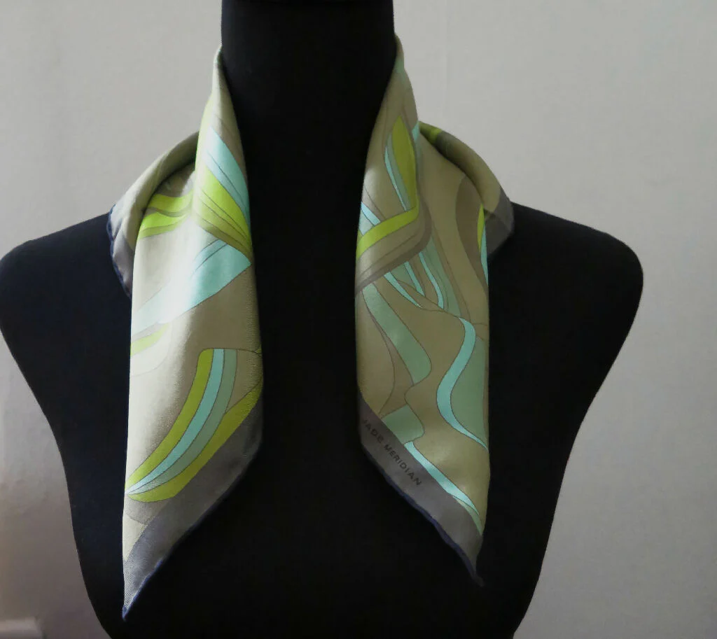Hand Rolled Silk Scarf | Pure Silk Twill | Cosmic Stream - Image 5