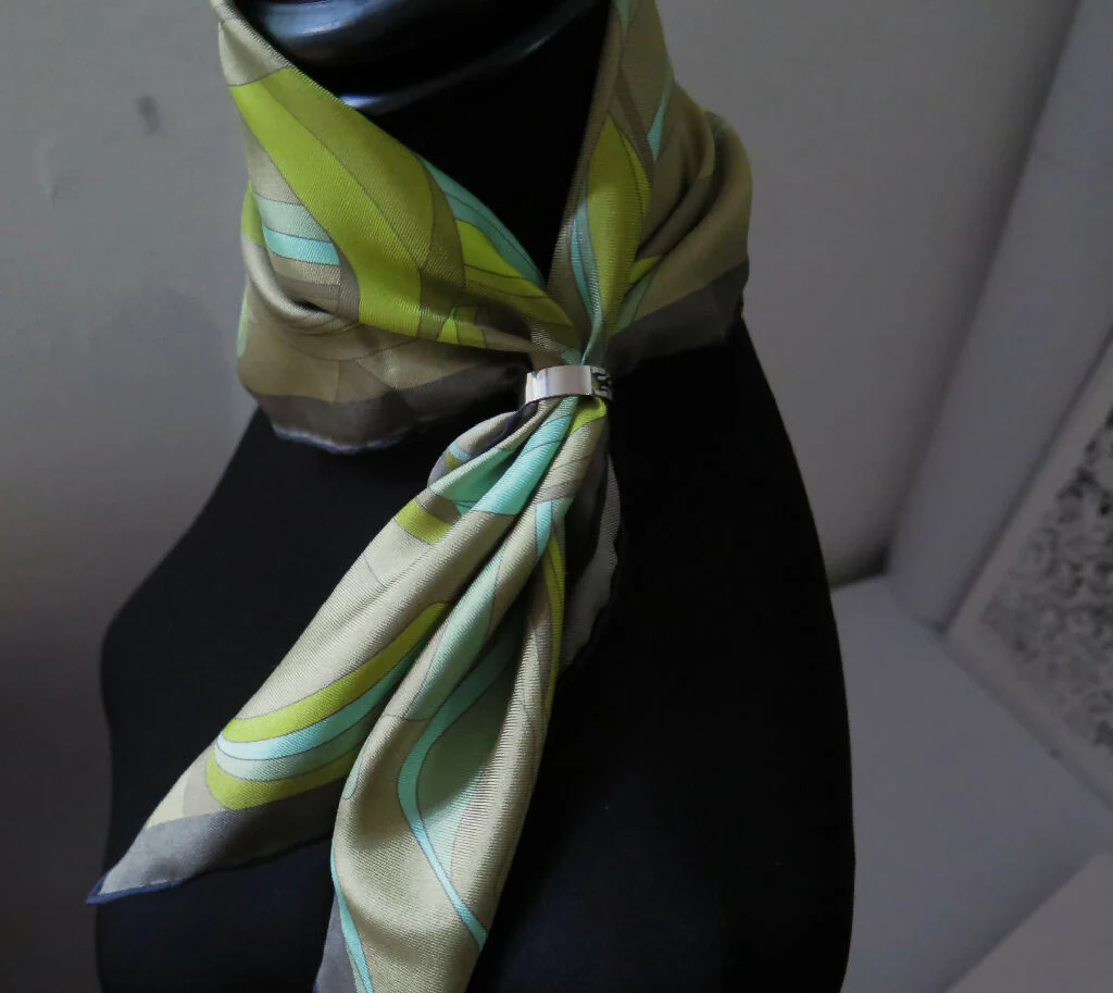 Hand Rolled Silk Scarf | Pure Silk Twill | Cosmic Stream - Image 7