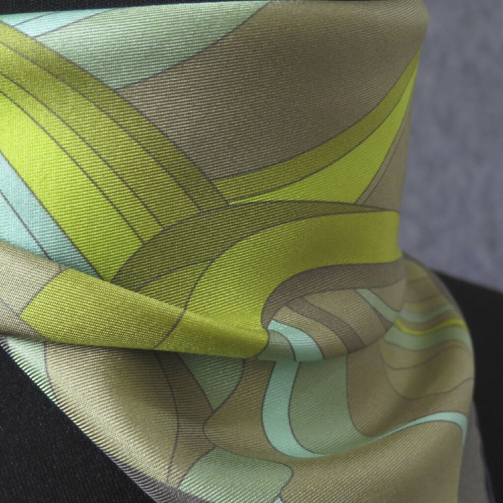 Hand Rolled Silk Scarf | Pure Silk Twill | Cosmic Stream - Image 9