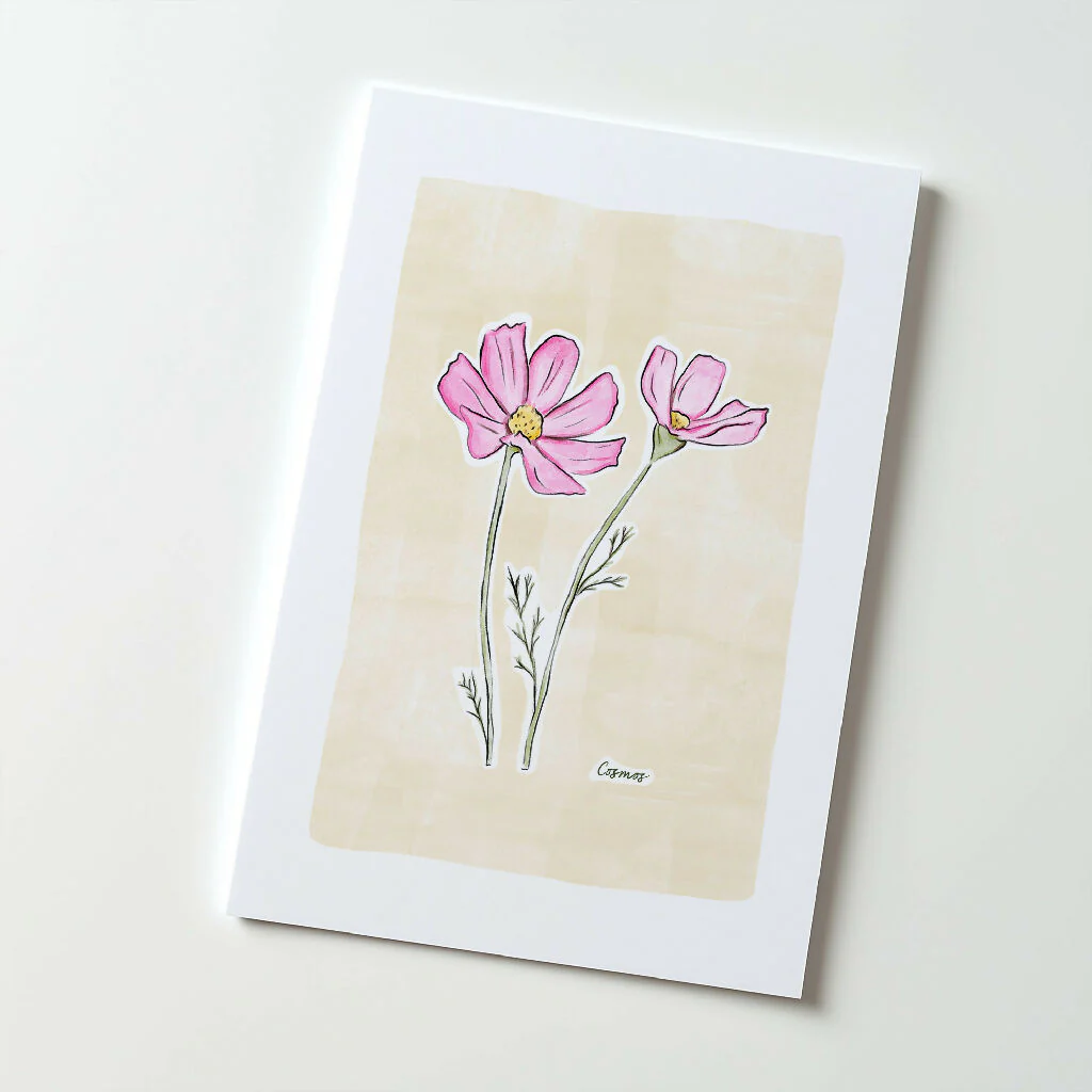 Cosmos Flower Illustration Print - Image 2