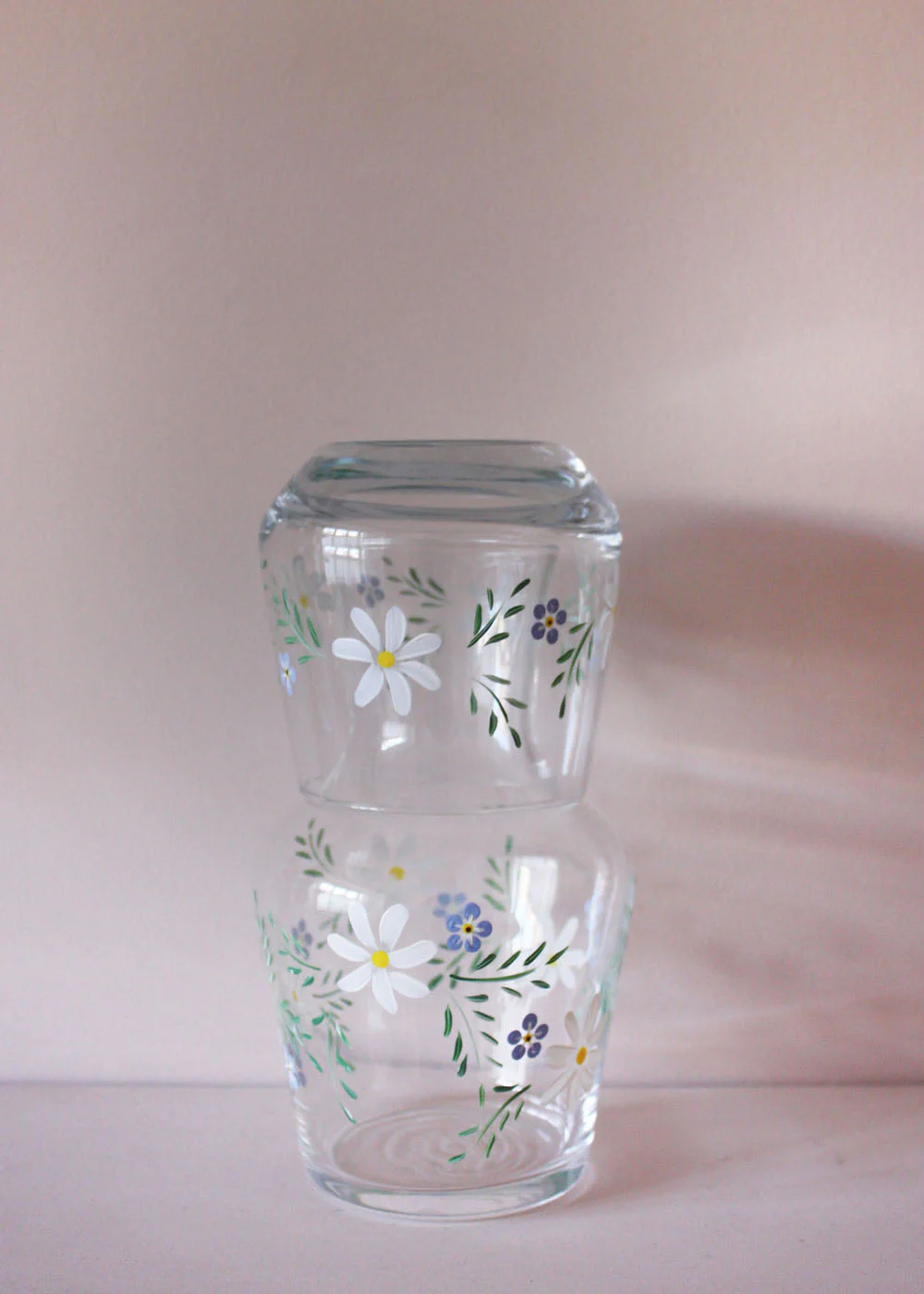 Cosmos & forget me not carafe & glass set - Image 2