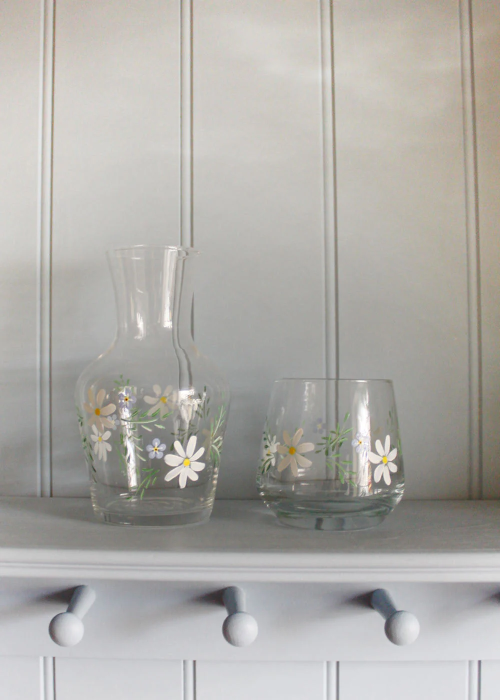 Cosmos & forget me not carafe & glass set - Image 3