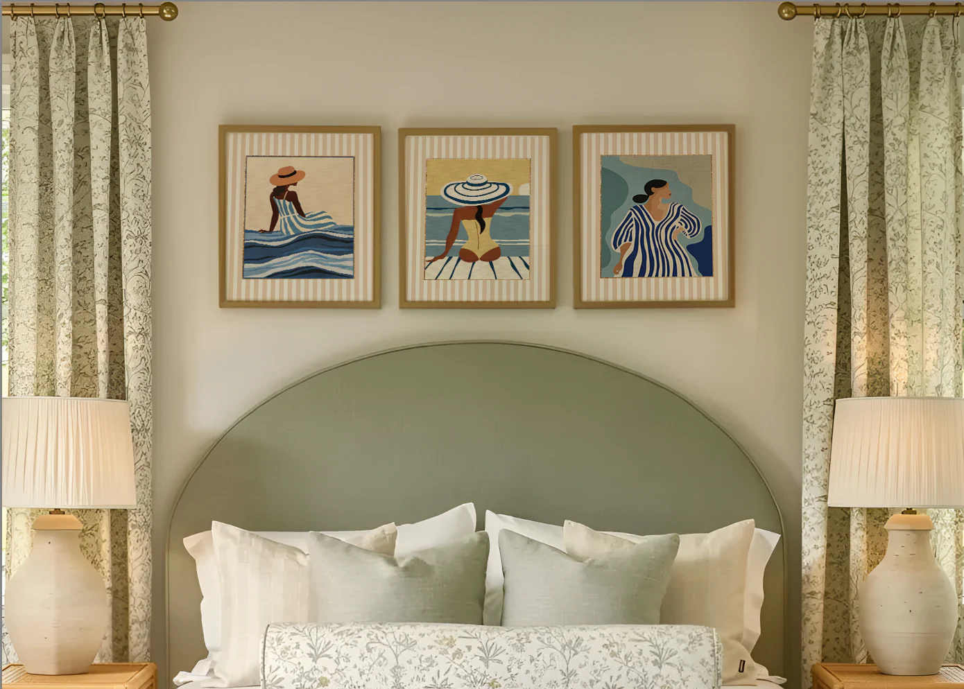 Cote d' Azur Artwork Beach House Collection Gallery Set of 3 Coastal Wall Art - Image 6