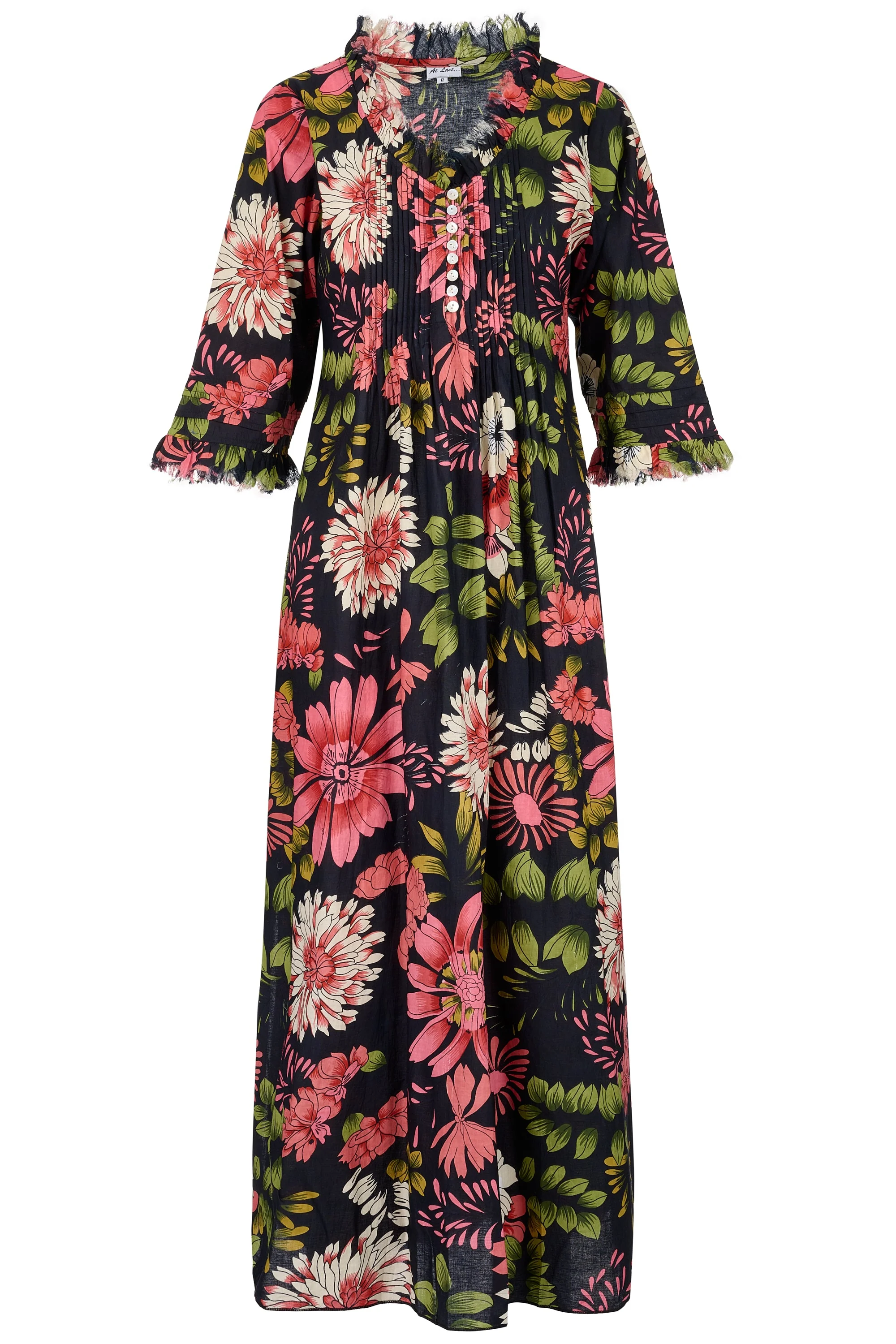 Cotton Annabel Maxi Dress in Black Floral - Image 14