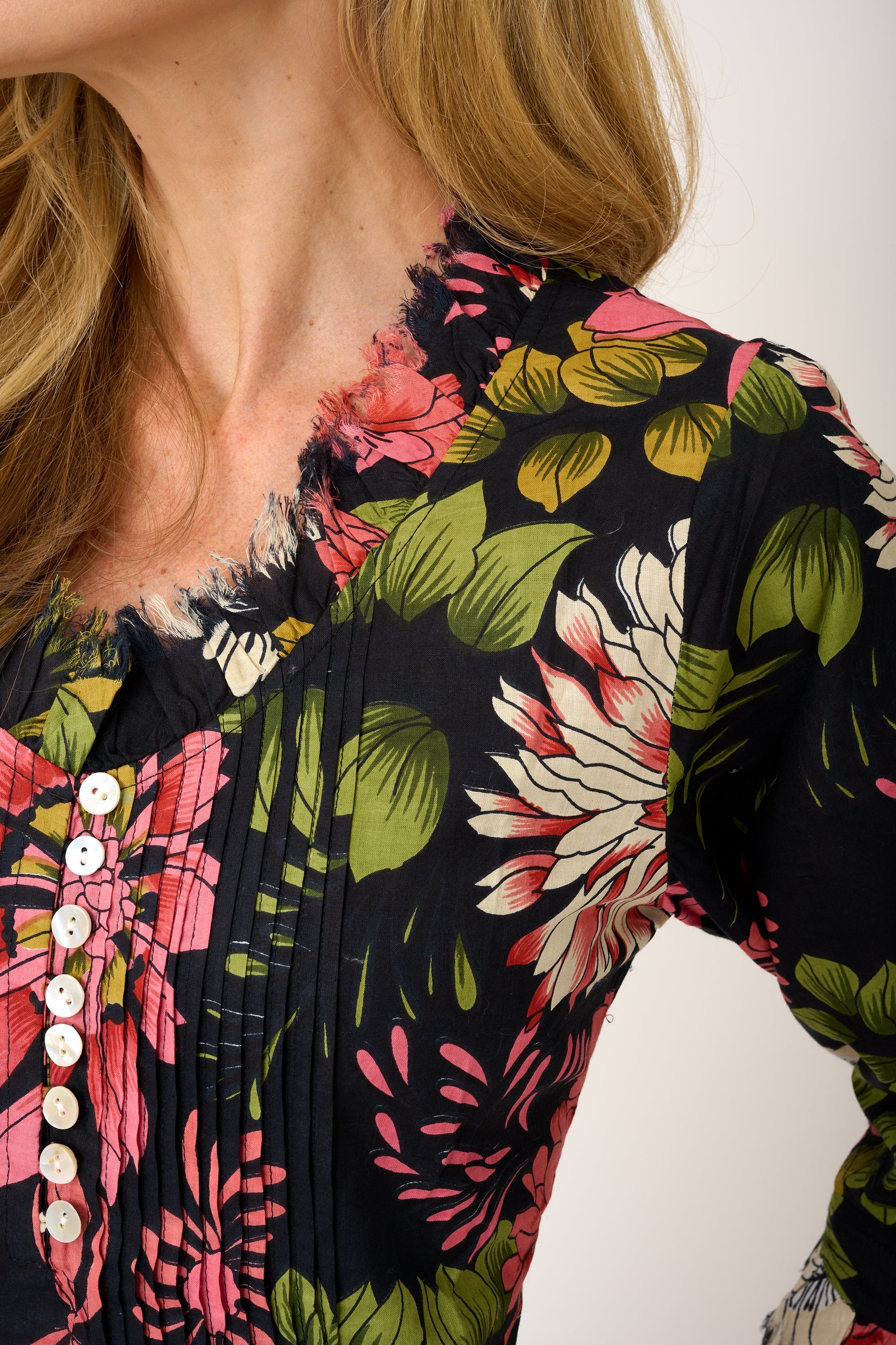Cotton Annabel Maxi Dress in Black Floral - Image 5