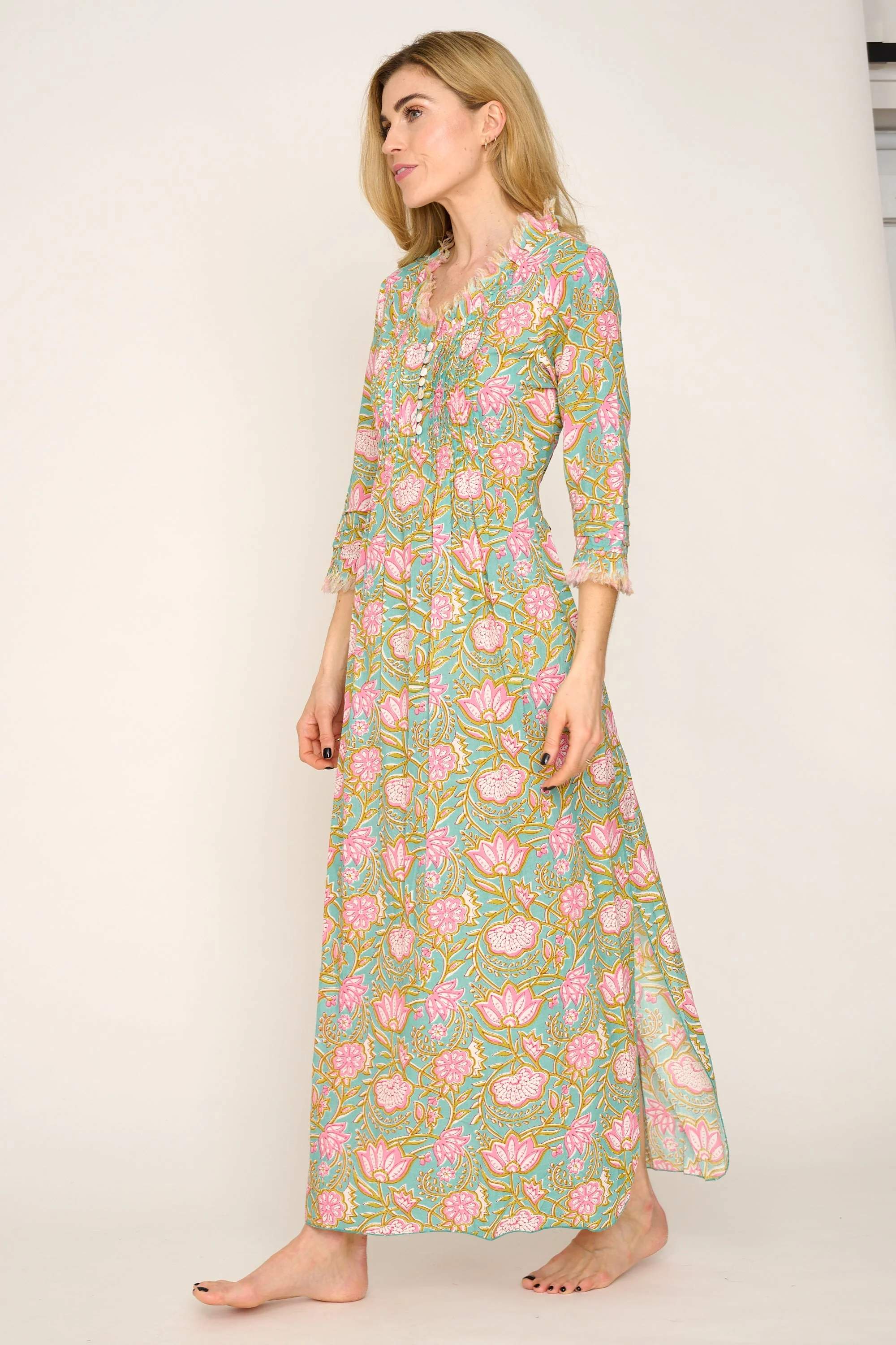 Cotton Annabel Maxi Dress in Mediterranean Floral - Image 3