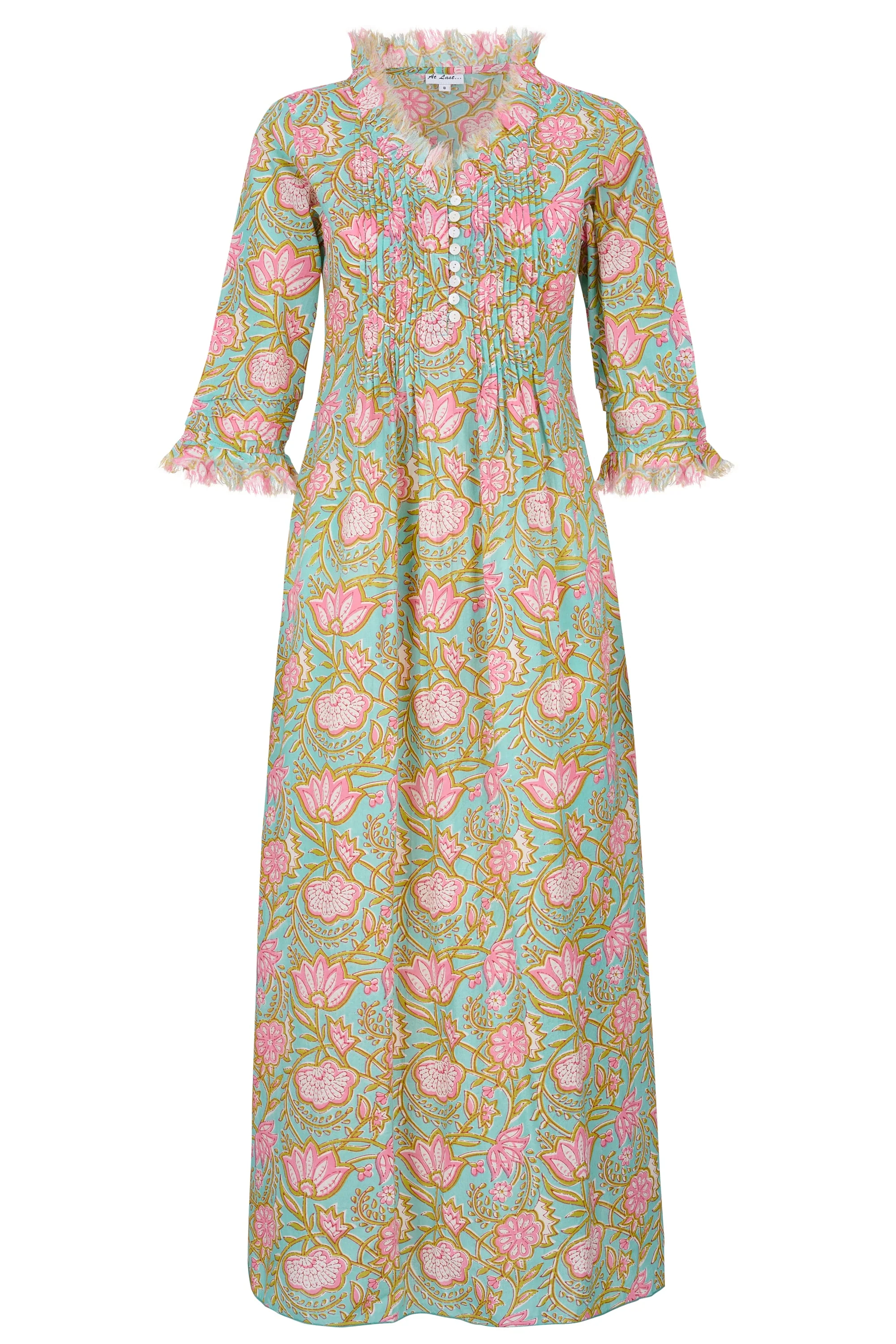 Cotton Annabel Maxi Dress in Mediterranean Floral - Image 4