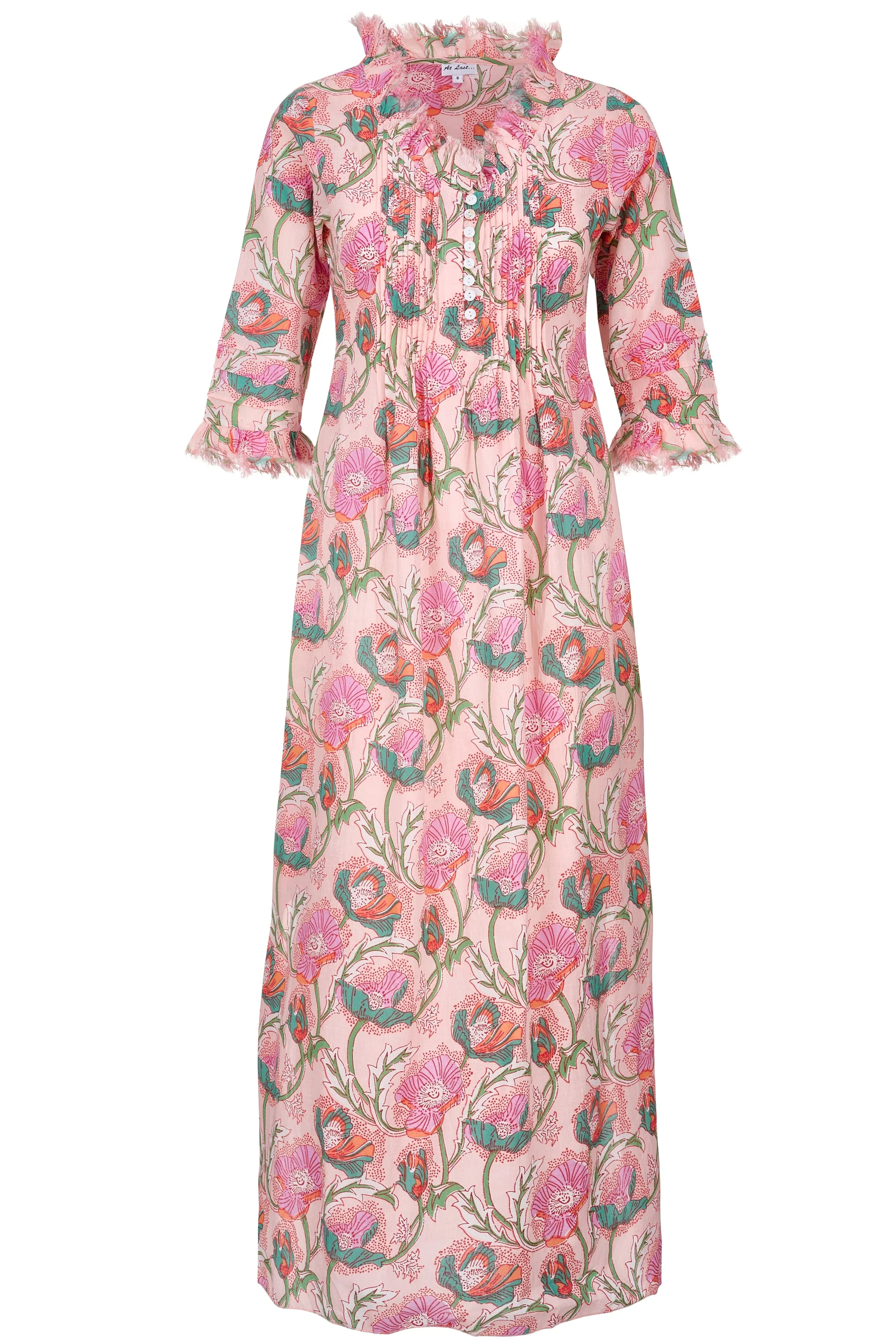 Cotton Annabel Maxi Dress in Peachy Floral - Image 5