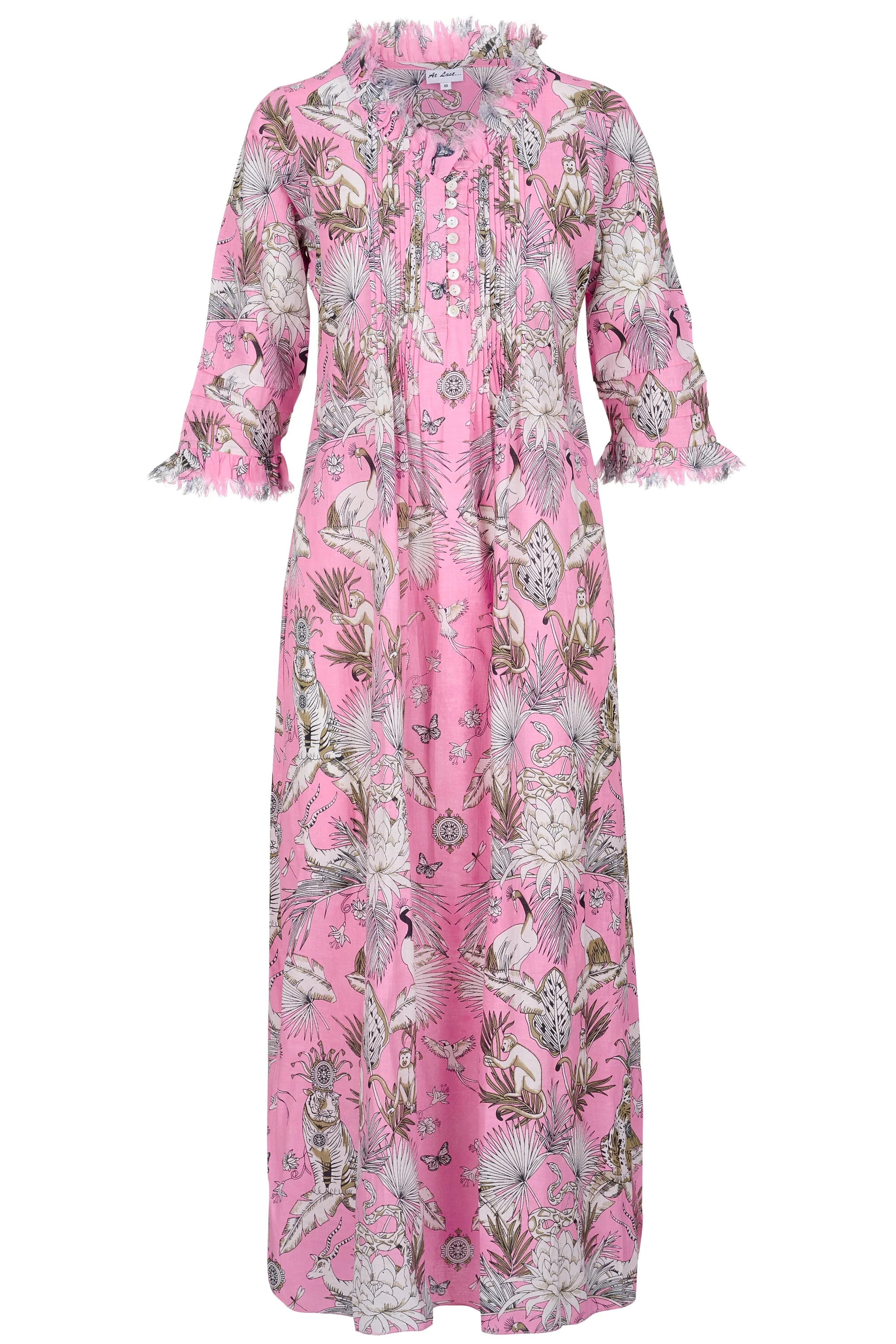 Cotton Annabel Maxi Dress in Pink Tropical - Image 5