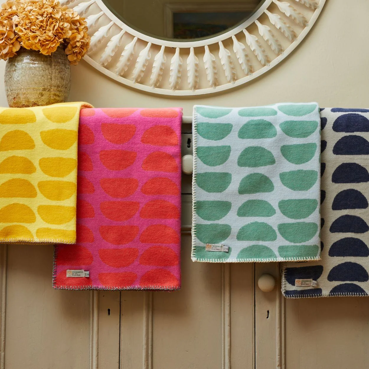 Cotton Halfmoon Throw in Navy - Image 3