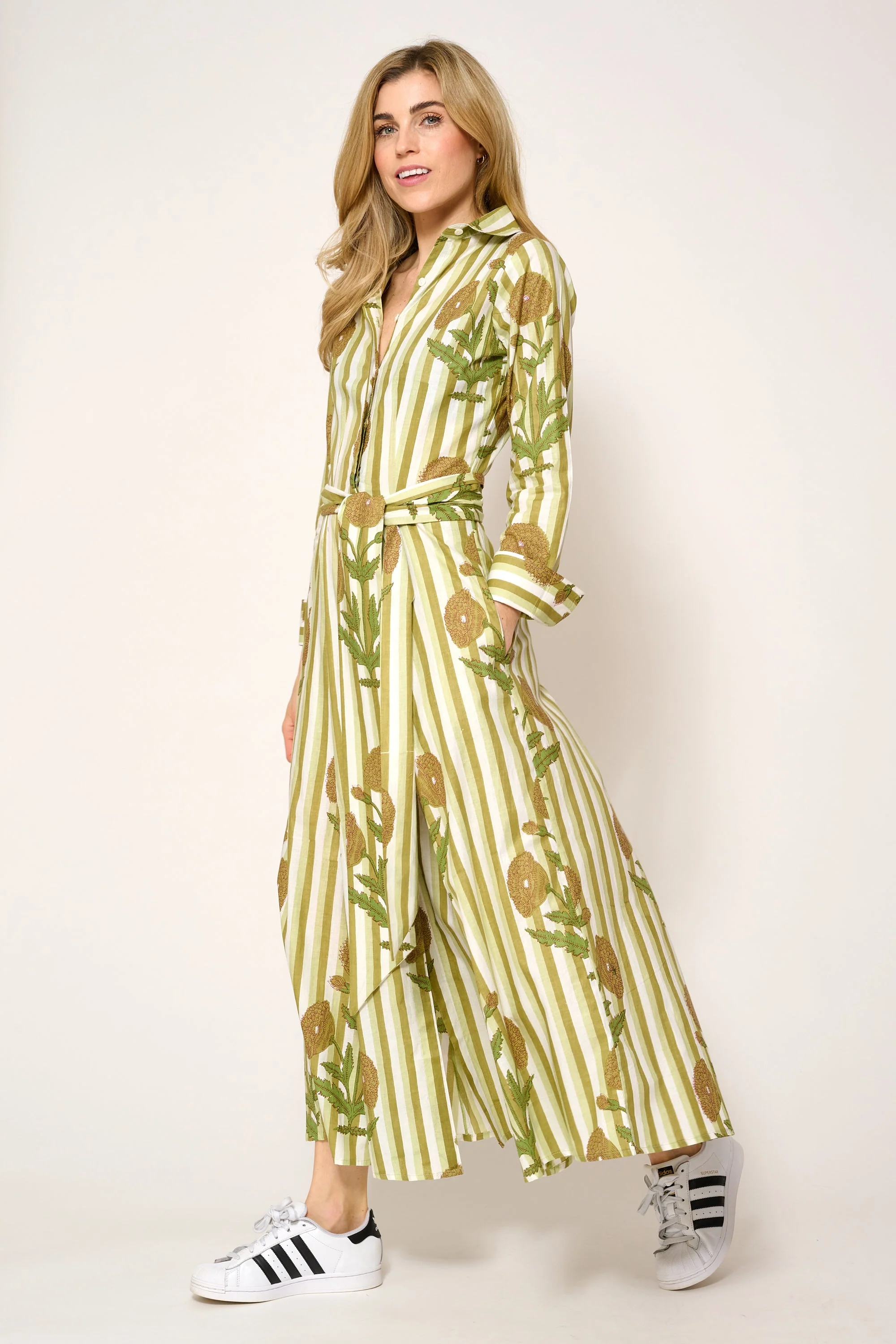 Cotton Marigold Dress in Khaki - Image 6