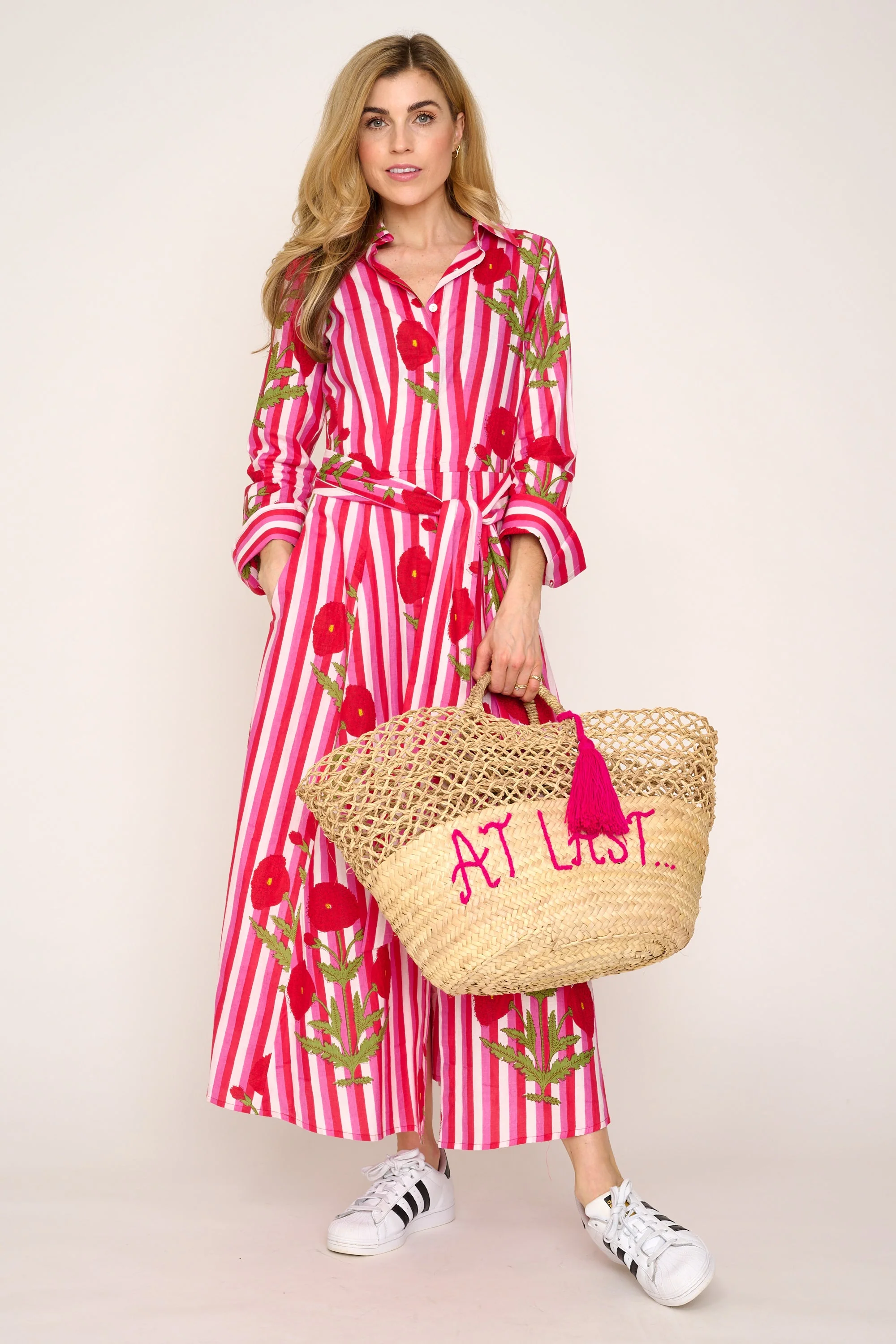 Cotton Marigold Dress in Pink & Red - Image 5