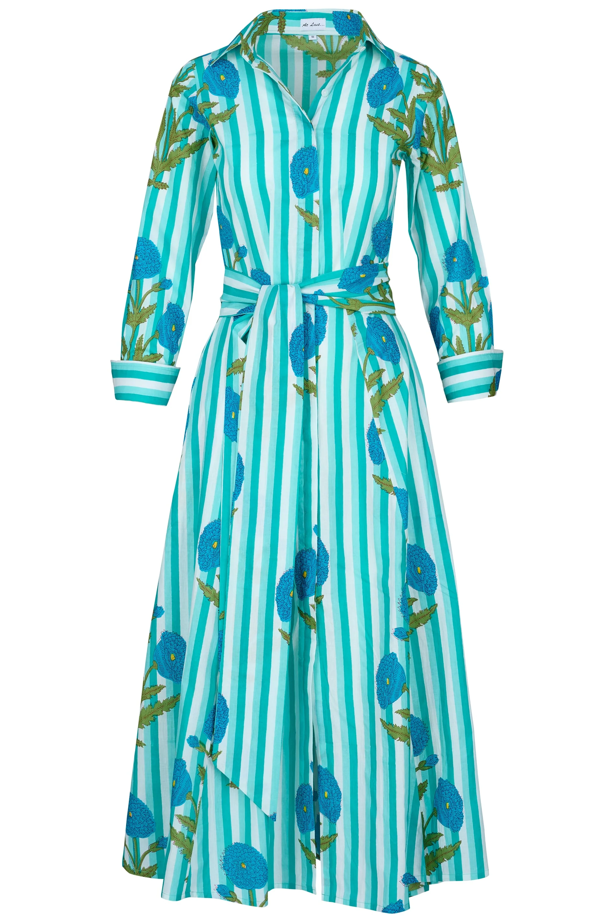 Cotton Marigold Dress in Turquoise - Image 7