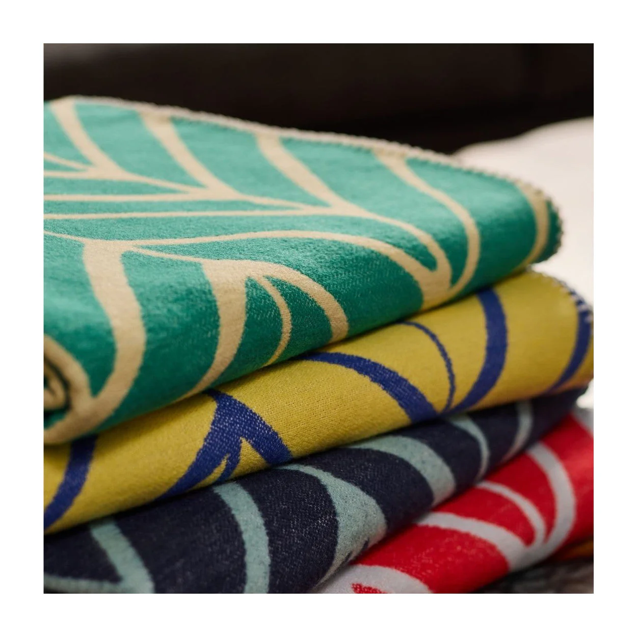 Cotton Nordic Yellow & Lavender Throw