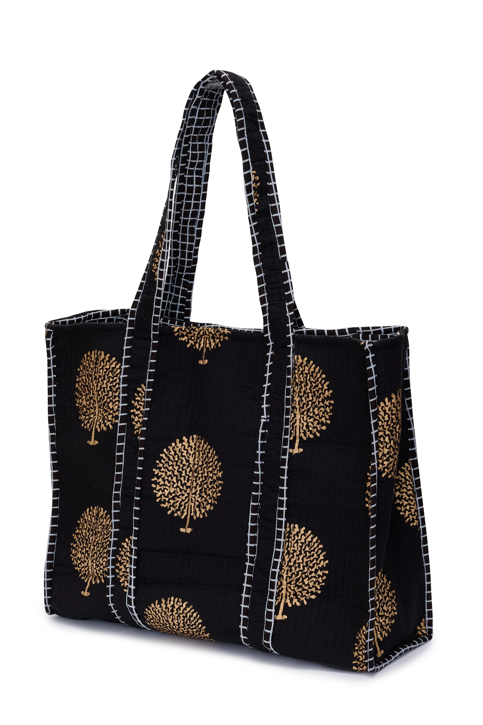 Large Cotton Tote Bag In Midnight - Image 4