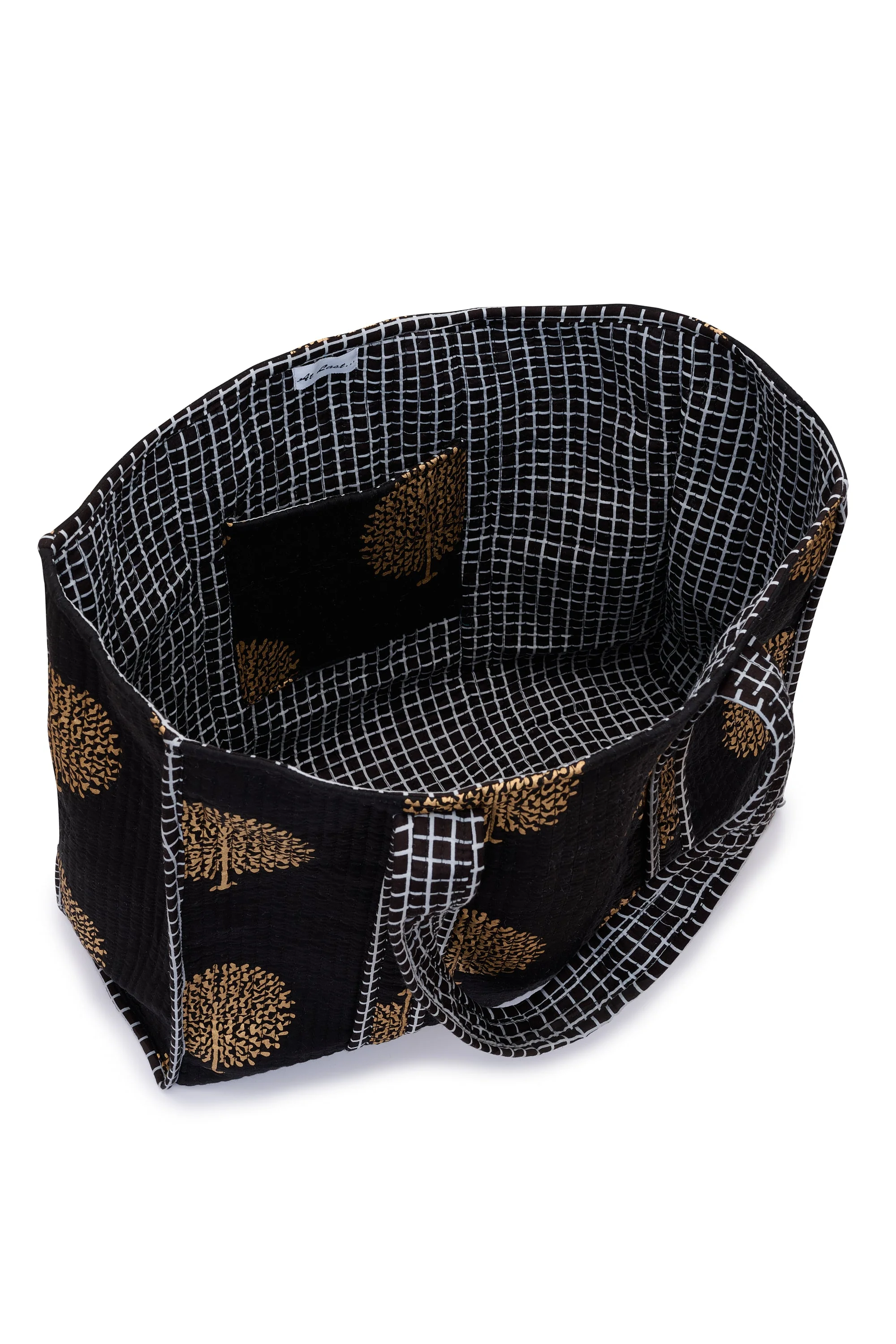 Large Cotton Tote Bag In Midnight - Image 5