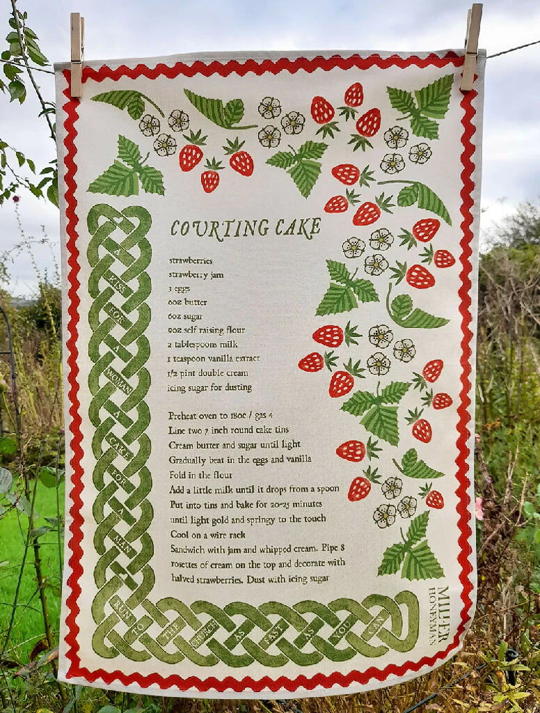 Courting Cake Organic Cotton Tea Towel - Image 3