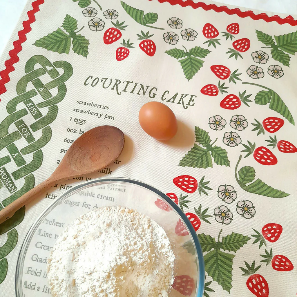 Courting Cake Organic Cotton Tea Towel - Image 4