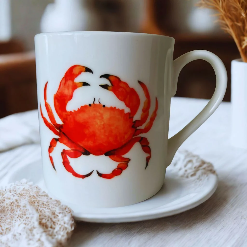 Crab Bone China Mug - Coastal Collection - Image 3