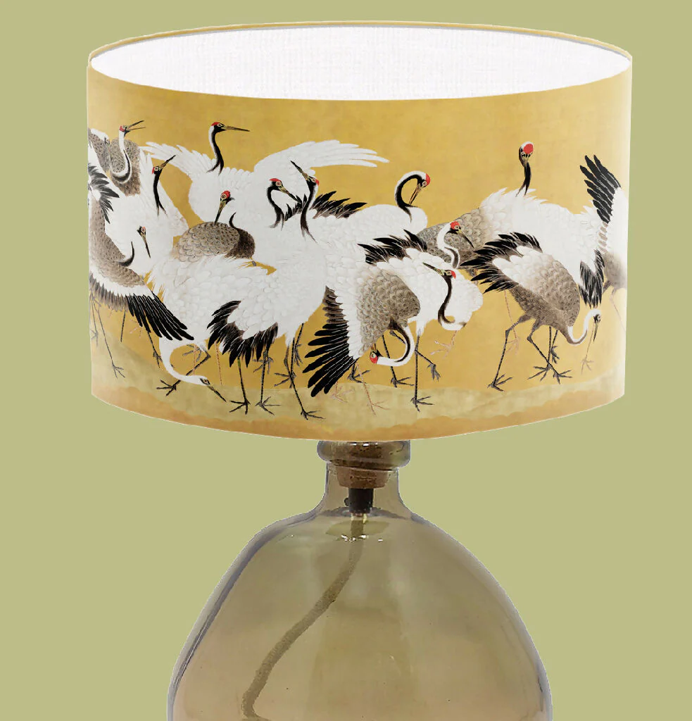 Crane Bird Fine Art Print Lampshade - Image 2