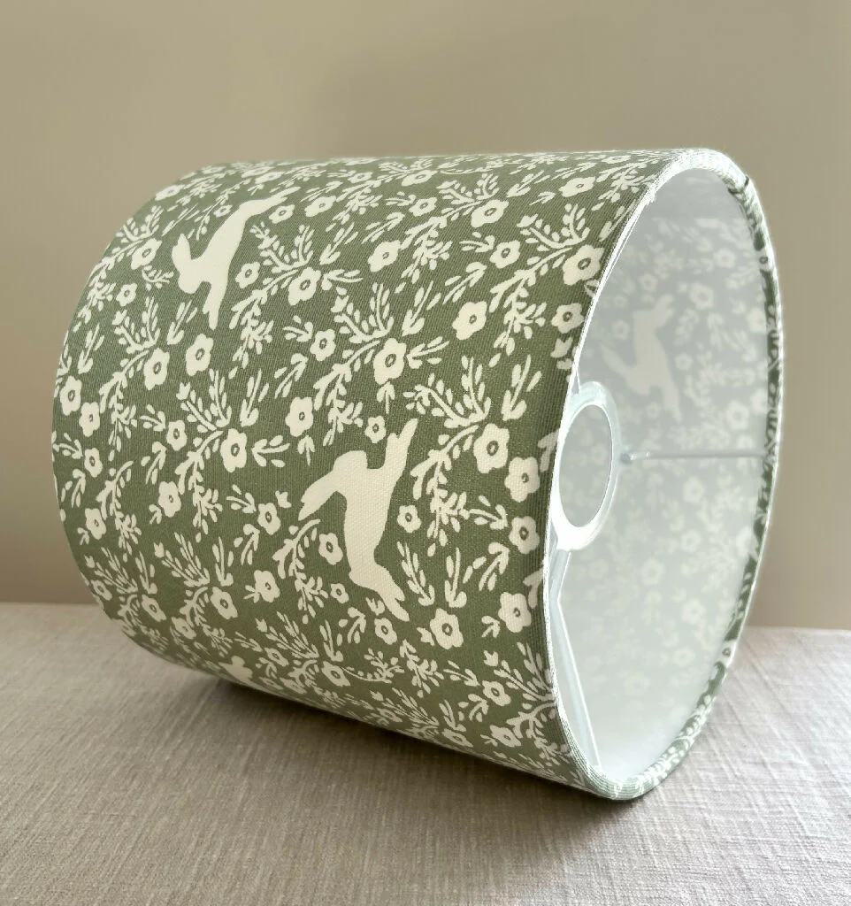 'Cream Hares & Flowers' Lampshade - Image 2