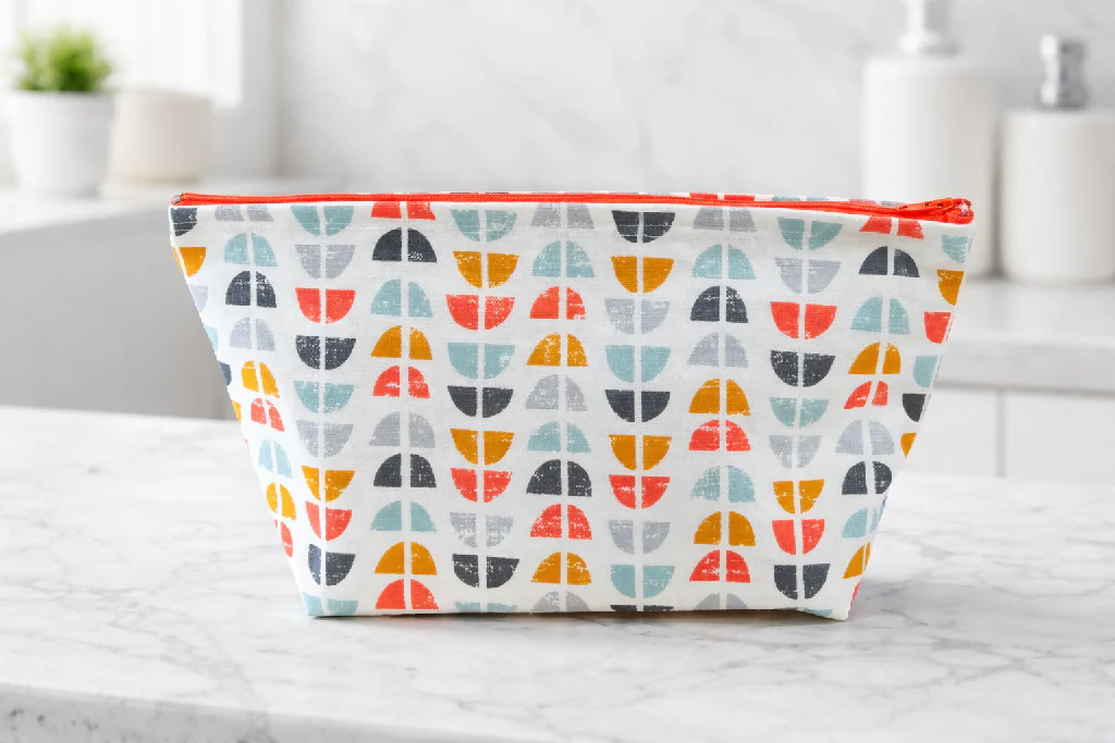 Cream with multicolour Washbag – Handmade Travel Bag 