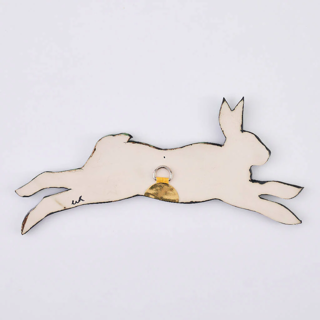 Crescent Moon Phase Hare Hanging Ceramic Decoration - Image 3