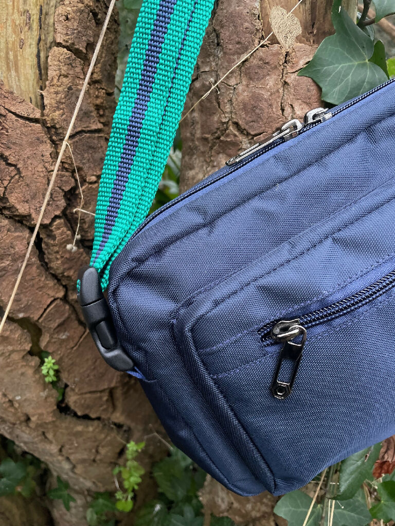 Crossbody Dog Walking Bag in Navy with 3 strap options - Image 7