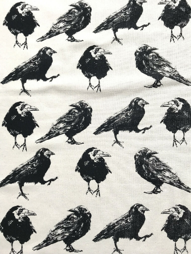 Crows Rule Hand Screenprinted Cotton Tea-towel - Image 2