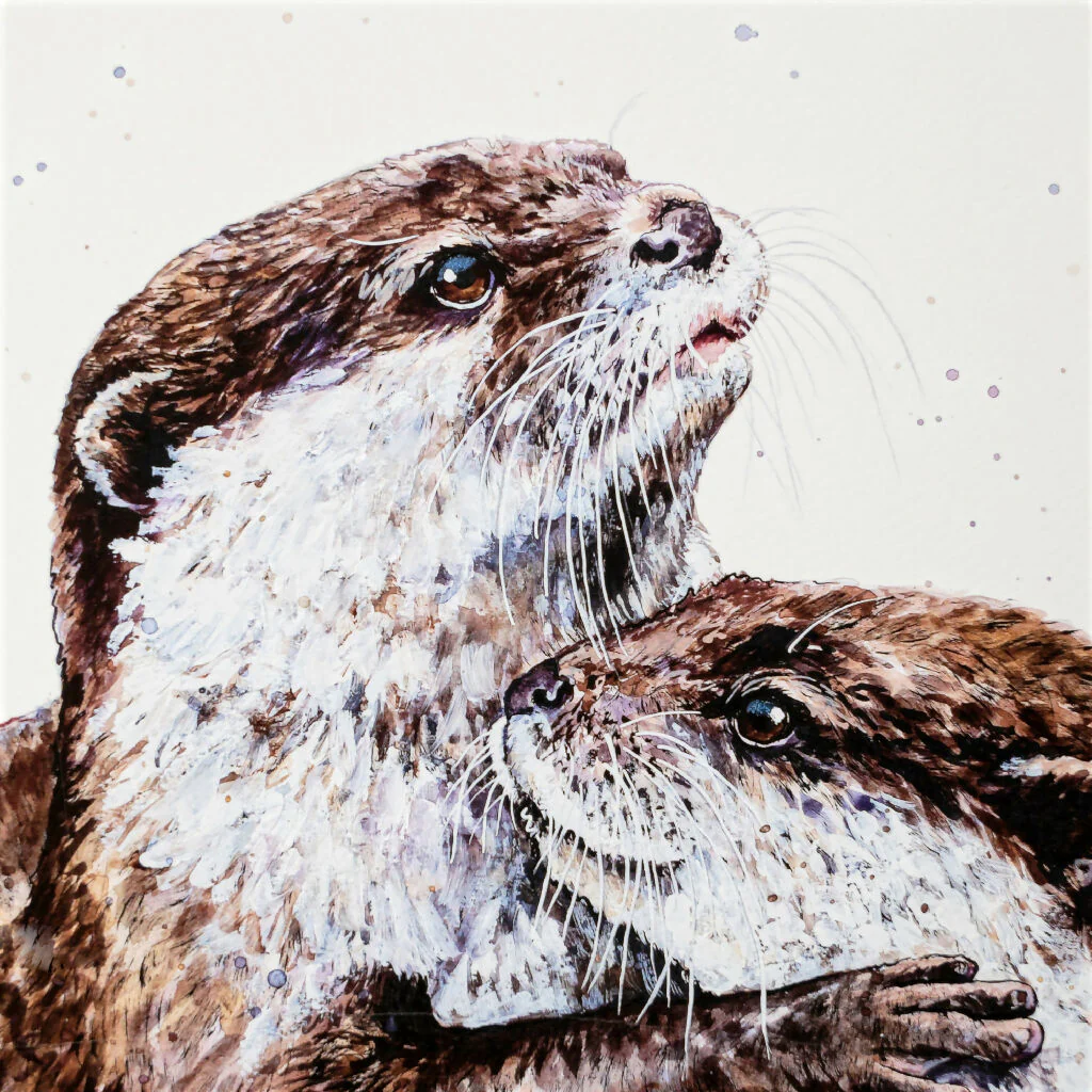 Cuddling Otters Limited Edition Print 'Otterly in Love' | Jina Gelder Illustration - Image 2