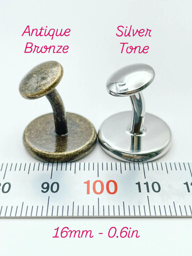 Cufflinks with forget-me-not flowers in 16mm - Image 5