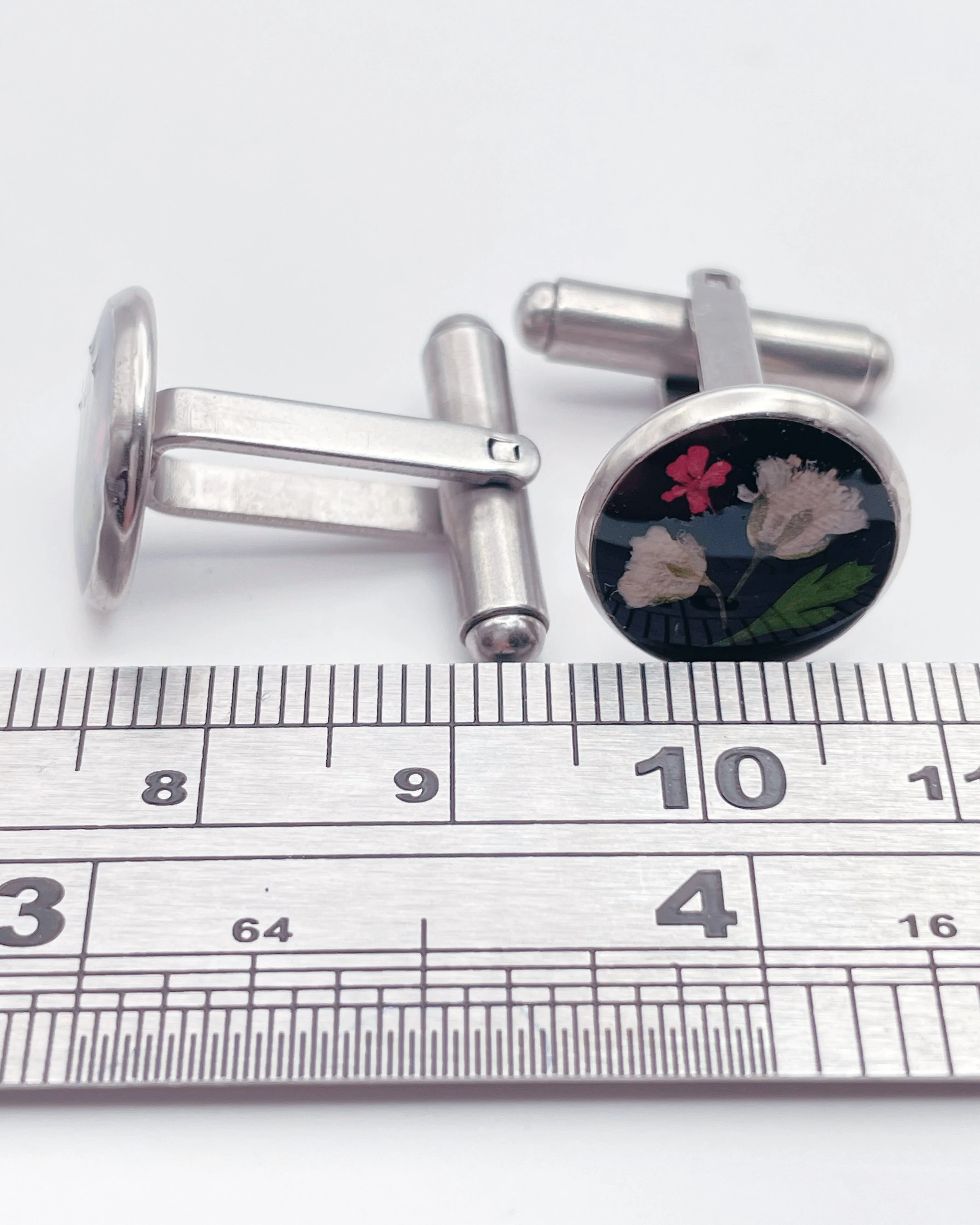 Cufflinks with gypsophila flowers in 12mm - Image 8
