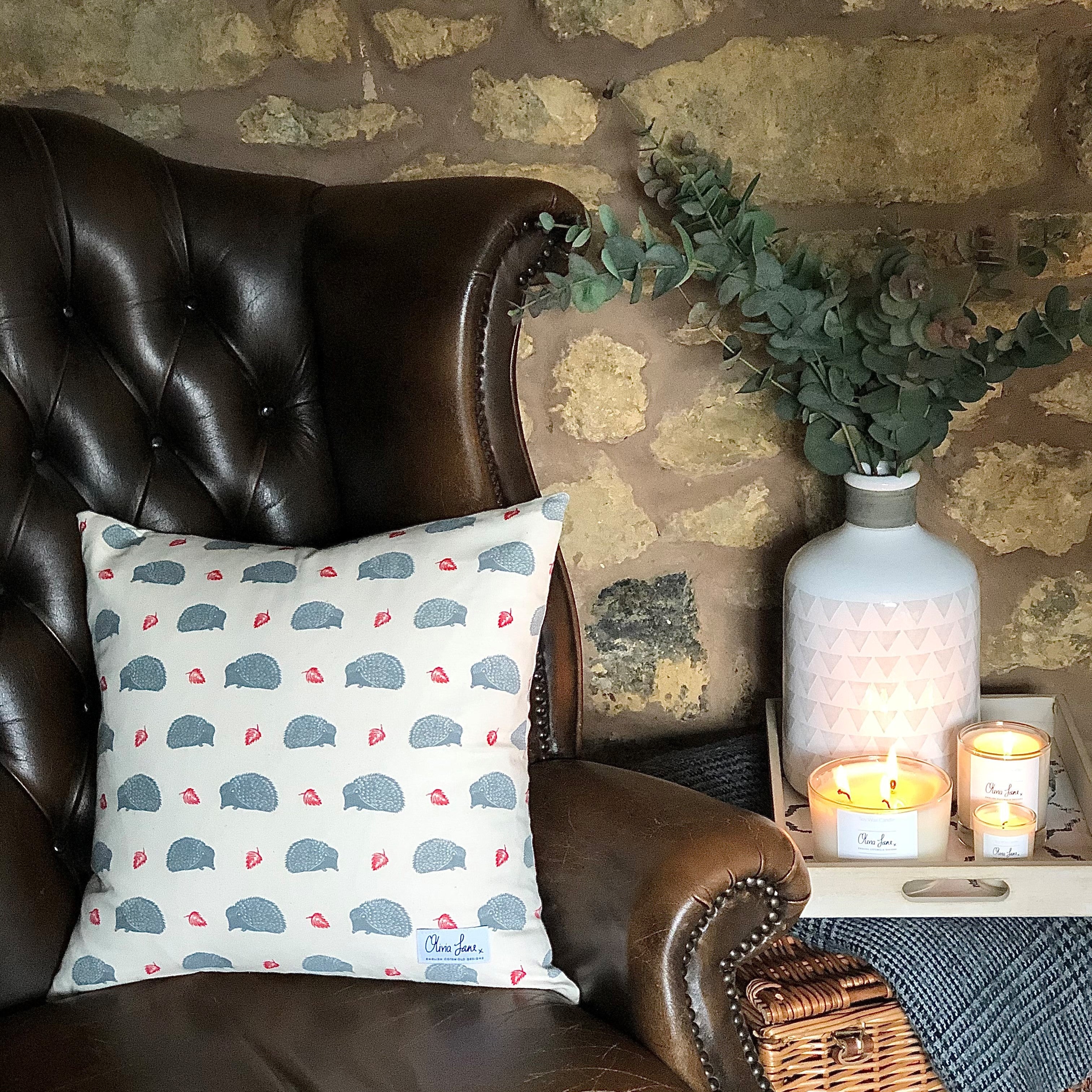 Cushion Cover- 'Snuffling Along' Hedgehog - Image 3